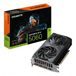 GIGABYTE GeForce RTX 5060 WINDFORCE MAX OC 8G Tarjeta Gráfica  8 GB GDDR7, 128 bits, PCI-E 5.0, 2512 MHz Frecuencia del núcleo, 3 x DisplayPort, 1 x HDMI, NVIDIA DLSS 4, GV-N5060WF2MAX OC-8GD